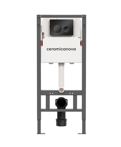 Ceramica Nova CN121001MB Система инсталляции для унитазов CERAMICANOVA Balance с кнопкой смыва Circle, цвет черный матовый