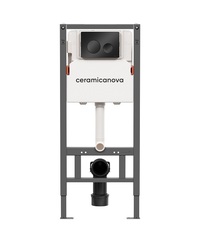 Ceramica Nova CN121001MB Система инсталляции для унитазов CERAMICANOVA Balance с кнопкой смыва Circle, цвет черный матовый фото