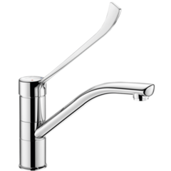 Delabie 2510L Механический смеситель для мойки, поворотный излив 150/230, гигиенич.рычаг фото