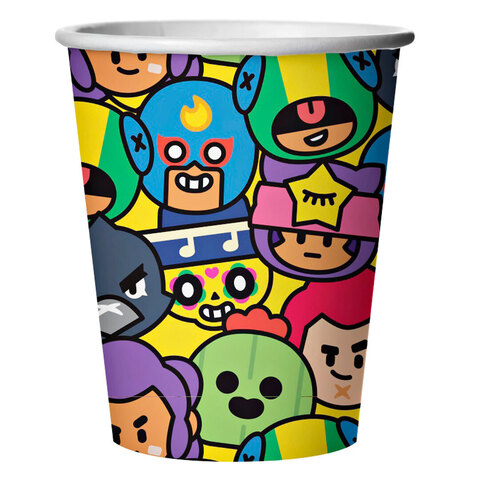 Стаканы, Brawl Stars/Бравл Старс, дизайн №2, 250 мл, 6 шт.