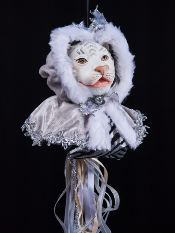 Елочная игрушка Тигр 15х30см ChristmasDeLuxe серый