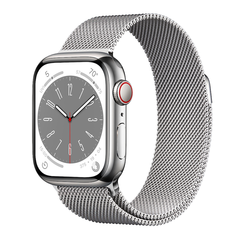 Умные часы Apple Watch Series 8 GPS + Cellular, 41mm, Stainless Steel Case with Silver Milanese Loop (Серебристый)