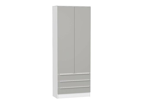 Шкаф двухстворчатый Стиль ШК-803 с ящиками Silky Light Grey Белый