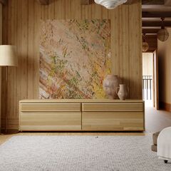 Михаэлла тумба под телевизор из массива дуба премиум качества, с навесной системой, и подсветкой, Беларусь