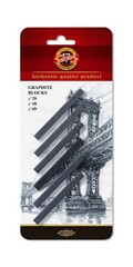 Набор графита художественного KOH-I-NOOR 4390, брусок 7Х7мм, 2B-6B, 6шт, блистер