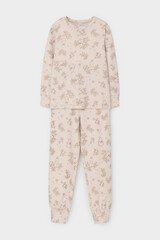 пижама  для девочки  К 1552/бежевый,зайчата в деревне