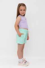 шорты  для девочки  КР 400548/зеленый ручей к541