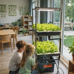 Домашняя стеллажная многоярусная гидропонная установка 2 ЯРУСА 1500х650х530мм до 20 растений