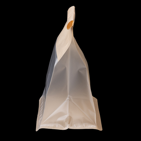 Пакет с прямоугольным дном 15*19*12 см с окном и зажимом, крафт