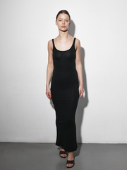 Платье макси чёрное