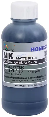 Чернила водорастворимые DCtec серии 197320 - Matte Black (матовый чёрный) 200 мл