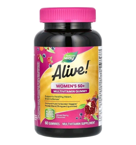 Alive, Alive! Alive!, жевательные витамины для женщин после 50 лет, со вкусом фруктов, 60 жевательных таблеток
