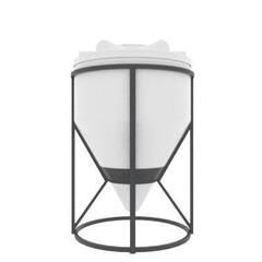 Емкость конусная 60 градусов крышка 350мм (цвет белый) для сыпучих продуктов Ирпласт 1000 л.(1196x1196x1713см;белый) - арт.560322