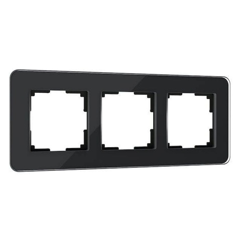 Рамка на 3 поста. Цвет Чёрный. Werkel(Веркель). Elite. a063821 / W0032448