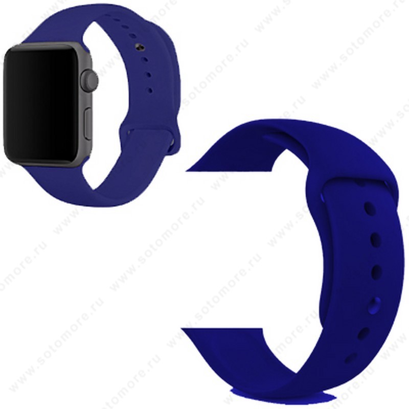 Ремешок для Apple Watch 38/ 40 mm силиконовый темно-синий