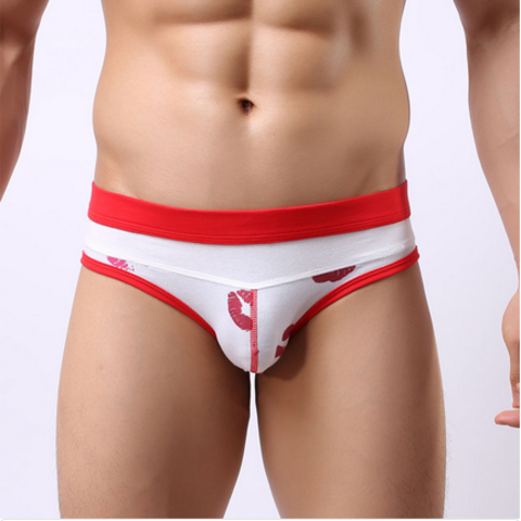 Мужские трусы брифы белые с поцелуями Cockcon Kisses Brief White 652