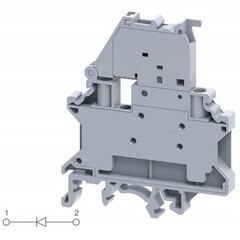 Клемма, винтовые зажимы проводника до 4 мм.кв. 32A/500V с диодной схемой - конфигурация D2