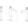 Boheme 122-CRCR.3 Смеситель STICK для умыв. выс. CHROME LINEA_Комплект