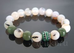 браслет из агата и нефрита