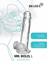 Прозрачный реалистичный фаллоимитатор Mr. Bold L - 18,5 см. - 