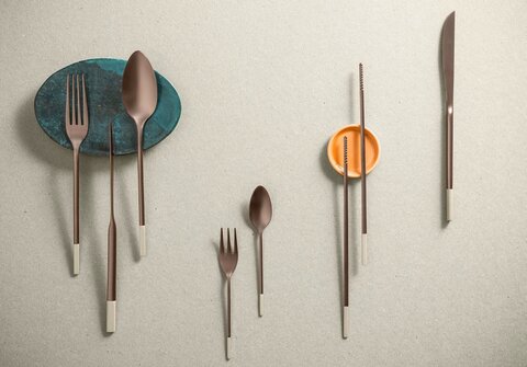 Набор столовых приборов 24шт Herdmar Allegro Taupe Choco 100 коричневый