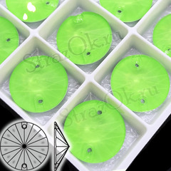 Стразы пришивные неоновые Rivoli Neon Green, Риволи Круг зеленый неон на StrazOK.ru