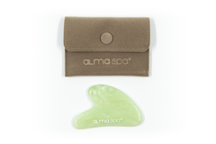 ALMASPA Скребок гуаша из нефрита в бархатном мешочке