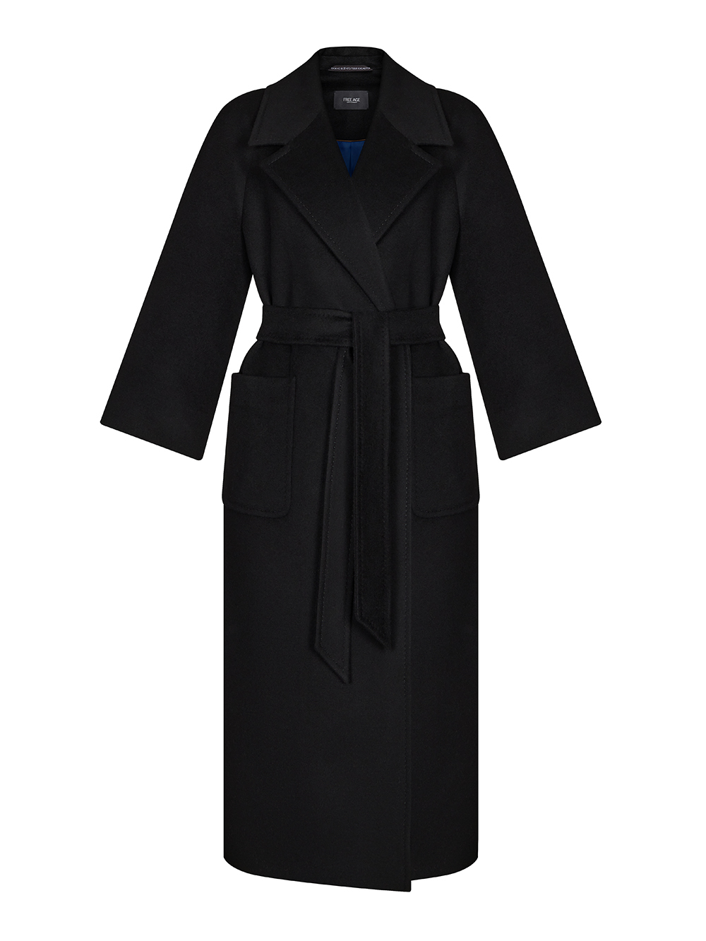 Женское пальто черного цвета из шерсти и кашемира - фото 1
