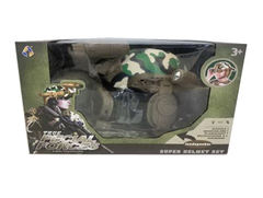 Шлем военного с аксессуарами свет, муз, бинокль, очки, микрофон,динамик, размер 37*26