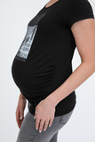 Футболка для беременных 10525 черный принт
