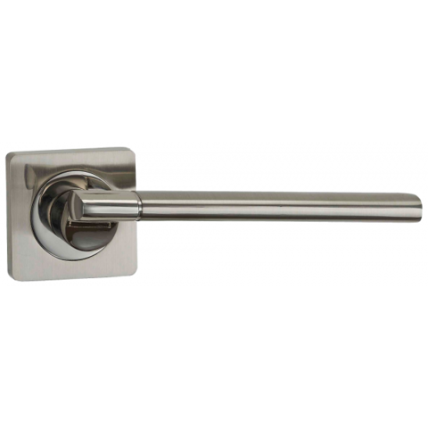 Ручка квадрат Пуэрто INAL 522-02 SN/NP, цвет никель матовый/никель блестящий, алюминий (гарантия - 8 лет)