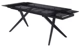 фото 4 Стол ADRIA 160 SMOKED BLACK GLASS Дымчато-черное стелко/ черный каркас, DISAUR на profcook.ru