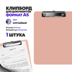 
          Клипборд формат А5, планшет с зажимом для бумаги и документов, 1 шт, DLOFFICE, пластиковый, размер 22*15 см