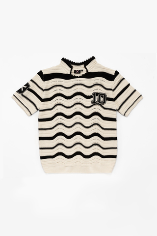 Поло ФК 10 Striped чёрно-молочное