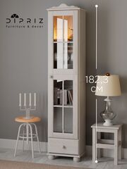 Шкаф витрина Бритта однодверный белый