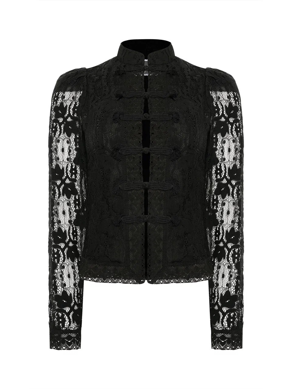Жакет из кружева черный