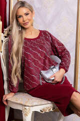 Костюм с юбкой Совершенство форм (бордовое) К14835-10М LT Collection