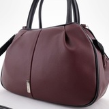 Сумка Саломея 479 гладкий бордо + черный