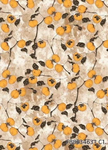 ЖЕЛТАЯ ХУРМА НА БЕЖЕВОМ - 100% хлопок