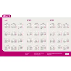 Коврик на стол Attache 380x590 мм с календарем на 3 года черный (с прозрачным верхним листом)