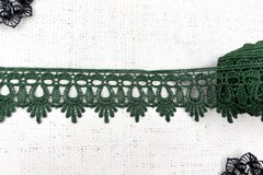 Кружево плетеное, ш. 4,5-5 см, зелёная ель