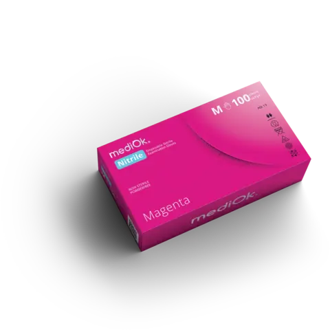 Перчатки нитриловые MediOk цвет розовый M