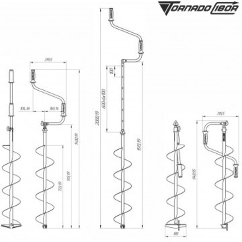 Ледобур ТОРНАДО-М2 180(R) (правое вращение, без чехла)