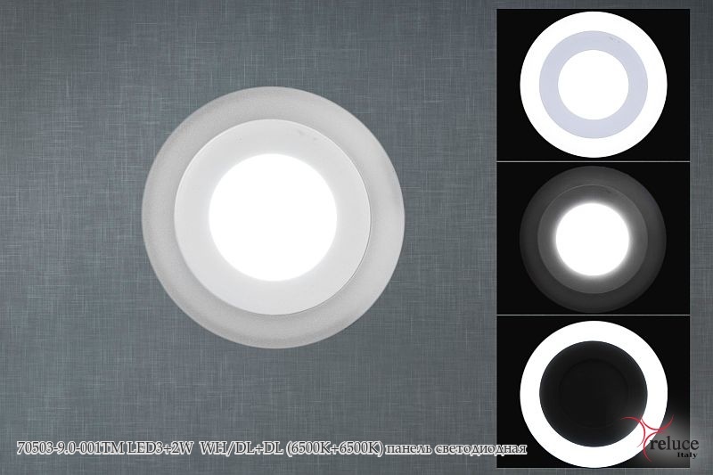 Панель светодиодная Встраиваемая 70503-9.0-001TM LED3+2W  WH/DL+DL (6500K+6500K) по кругу белое свечение без Пульта