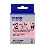 654031 Картридж EPSON с лентой LK4PBK (Сатиновая лента, 12мм, Розовая/Черн.,5м)