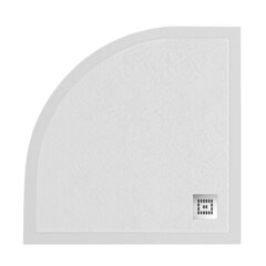 BelBagno TRAY-MR-UNO-R-80-550-35-W-CR Поддон из искусственного мрамора в комплекте с сифоном с декоративной накладкой (хром) фото