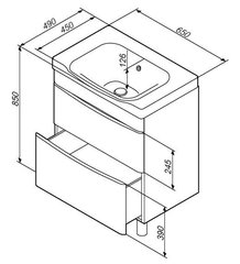 Тумба напольная с раковиной, 65 см,  AM.PM LIKE - M80FSX0652WG