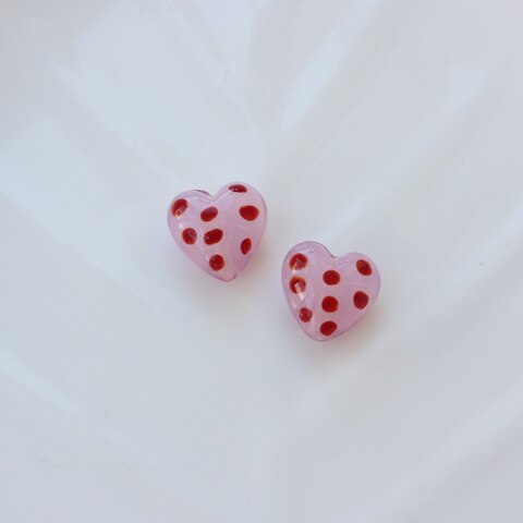 Подвеска Сердце, стекло, розовый 14 мм, Ф046