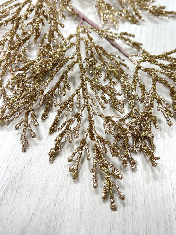 Веточка с блестящими листьями 84см ChristmasDeLuxe premium collection коричневая