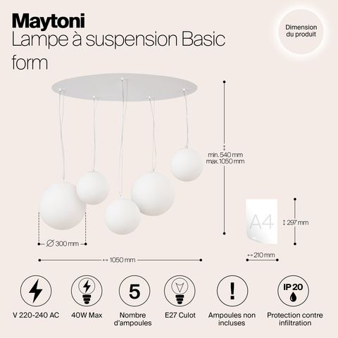 Подвесной светильник Maytoni Basic form MOD321PL-05W1